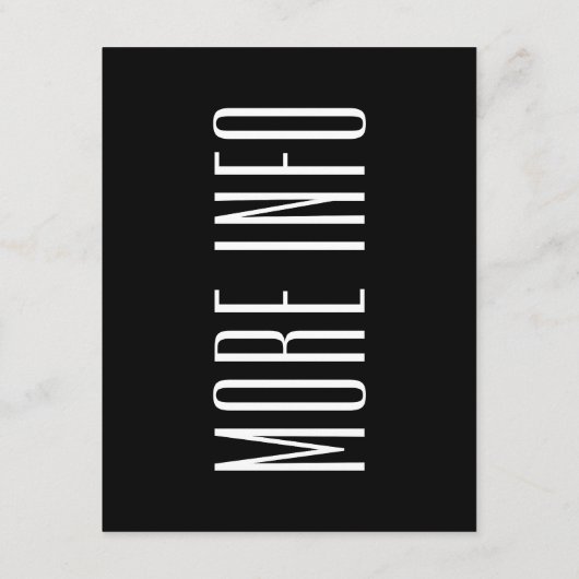 Ultra eenvoudige moderne minimalistische zwart wit informatiekaartje (Achterkant)