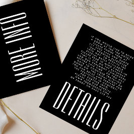 Ultra eenvoudige moderne minimalistische zwart wit informatiekaartje