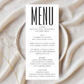 Ultra eenvoudige moderne minimalistische zwart wit menu