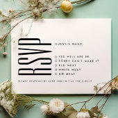 Ultra eenvoudige moderne minimalistische zwart wit RSVP kaartje