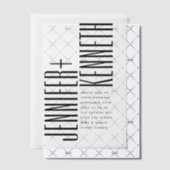 Ultra eenvoudige moderne minimalistische zwart wit vellum uitnodigingen (Offset (Uitnodiging))