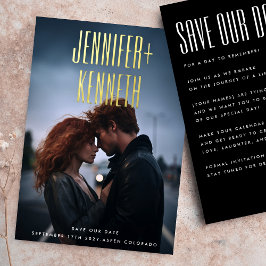 ULTRA EENVOUDIGE MODERNE NAMEN GOUDEN FOTO BEWAAR FOLIE UITNODIGING