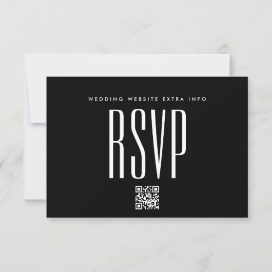 Ultra eenvoudige moderne QR CODE bruiloft website RSVP Kaartje (Achterkant)