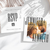 ULTRA EENVOUDIGE VETTE NAMEN FOTO VIERKANT QR CODE SAVE THE DATE