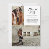 Ultra Elegant 5 Foto Chic Afstuderen Invitation Kaart (Achterkant)