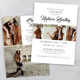 Ultra Elegant 5 Foto Chic Afstuderen Invitation Kaart