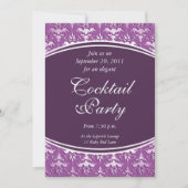 Ultra Elegant Mauve - Silver Embossed Damask Kaart (Voorkant)