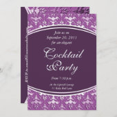 Ultra Elegant Mauve - Silver Embossed Damask Kaart (Voorkant / Achterkant)