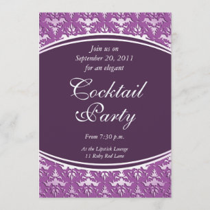 Ultra Elegant Mauve - Silver Embossed Damask Kaart