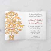 Ultra Elegante Gouden Damast bruiloft uitnodiging (Binnen)