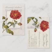 Ultra Elegante Old Fashioned Red Rose voor tuinman Visitekaartje (Voorkant / Achterkant)