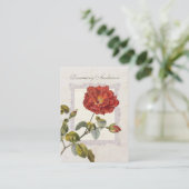 Ultra Elegante Old Fashioned Red Rose voor tuinman Visitekaartje (Staand voorkant)