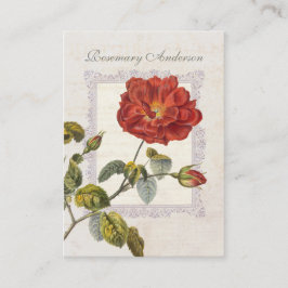 Ultra Elegante Old Fashioned Red Rose voor tuinman Visitekaartje