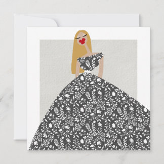 Ultra Femine Chic Mode Illustratie Kunstkaart Kaart