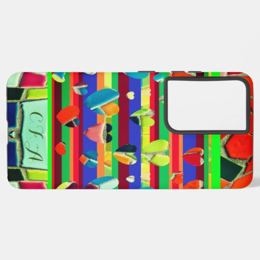 Ultra Fun Abstracte mozaïek Samsung Galaxy Hoesje (Linkerkant)