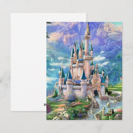 Ultra Gedetailleerde whimsical Fairytale Castle Tr Feestdagenkaart (Voorkant / Achterkant)