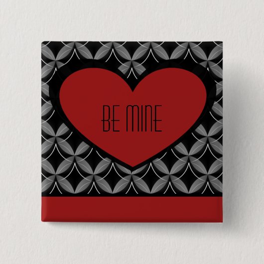 Ultra Glam Heart Button, rood Vierkante Button 5,1 Cm (Voorkant)