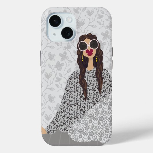 Ultra Glamour Mode Illustratie Kunst Case-Mate iPhone Case (Achterkant)