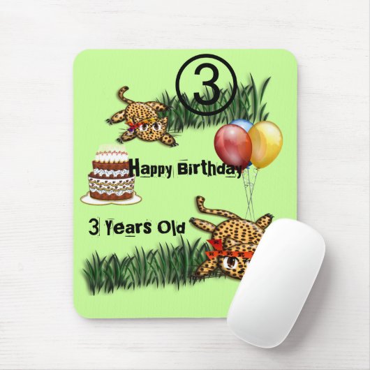 Ultra Leuke Leopard Safari Verjaardag Uitnodiginge Muismat (Met muis)
