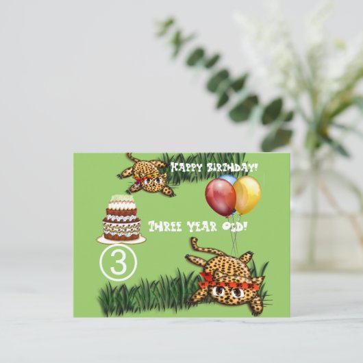 Ultra Leuke Leopard Safari Verjaardag Uitnodiginge Uitnodiging Briefkaart (Staand voorkant)