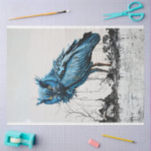 Ultra Levendige Guardian Blue Owl Chaotische Decou Tissuepapier (Craft)