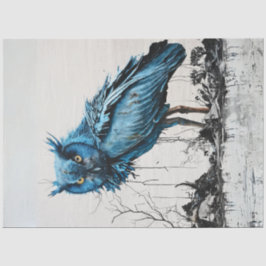 Ultra Levendige Guardian Blue Owl Chaotische Decou Tissuepapier