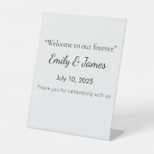 Ultra Light Gray Minimal Background Reclamebord Met Voetstuk (Voorkant)