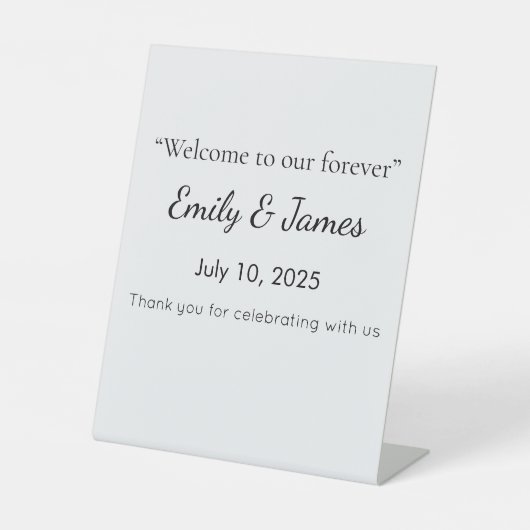 Ultra Light Gray Minimal Background Reclamebord Met Voetstuk (Voorkant)