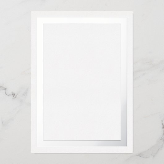 Ultra Luxe Dikke Zilveren Folie Rand Karton Uitnodiging (Voorkant)