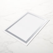 Ultra Luxe Dikke Zilveren Folie Rand Karton Uitnodiging (Gedraaid)