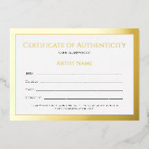Ultra Luxe Gouden Folie Certificaat van Echtheid