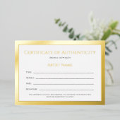 Ultra Luxe Gouden Folie Certificaat van Echtheid Feestdagenkaart (Staand Voorkant)