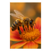 Ultra Macro Honeybee Close Up Photorealistic Perfect Poster (Voorkant)