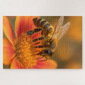 Ultra-macro honingbij fotorealistisch close-up legpuzzel (Horizontaal)