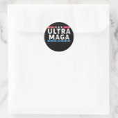 Ultra Maga America Flag Proud Ultra Maga Ronde Sticker (Tas)