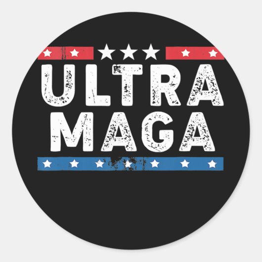 Ultra Maga America Flag Proud Ultra Maga Ronde Sticker (Voorkant)