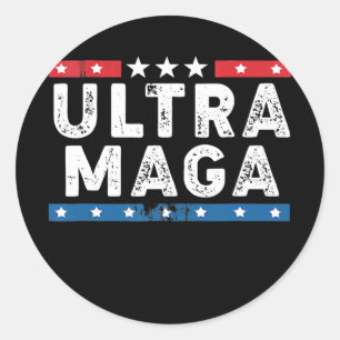 Ultra Maga America Flag Proud Ultra Maga Ronde Sticker