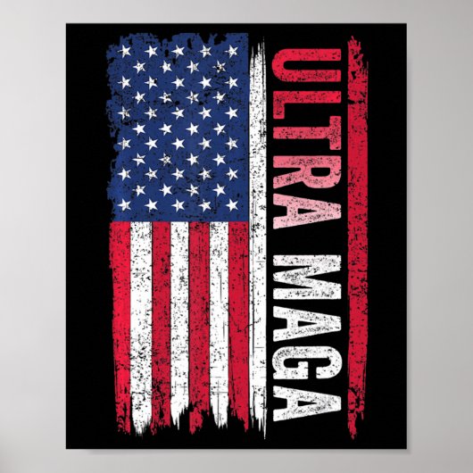 ULTRA MAGA American Flag Patriotic Agenda Poster (Voorkant)