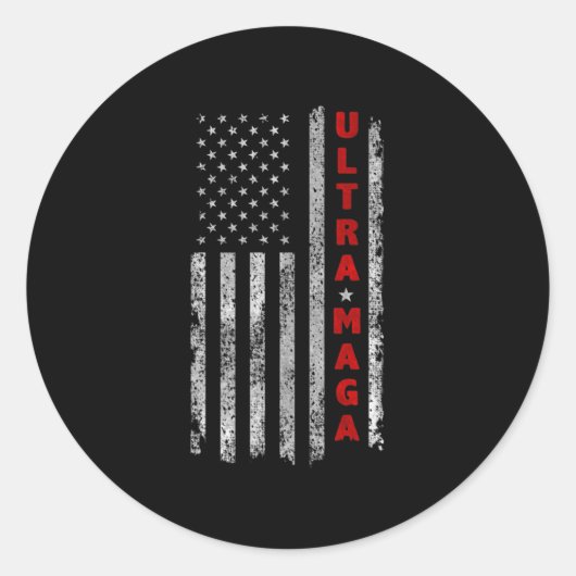 Ultra MAGA Amerikaanse vlag Ultra MAGA Ronde Sticker (Voorkant)