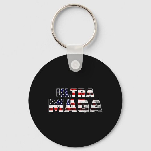 Ultra Maga Donald Trump Joe Biden Republican Ameri Sleutelhanger (Voorkant)