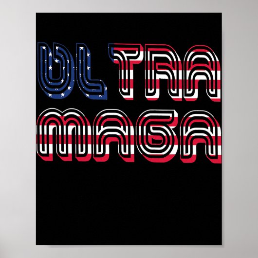 ultra maga Flag American Flag Verenigde Staten Poster (Voorkant)
