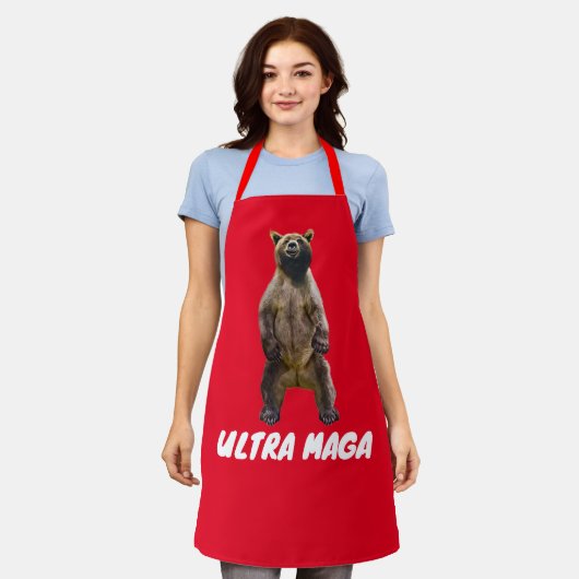 ULTRA MAGA GRIZZLY BEER KITCHEN APRONS SCHORT (Gedragen)