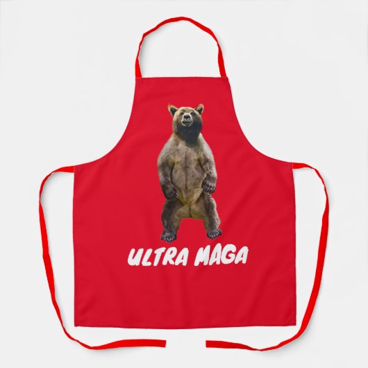 ULTRA MAGA GRIZZLY BEER KITCHEN APRONS SCHORT (Voorkant)