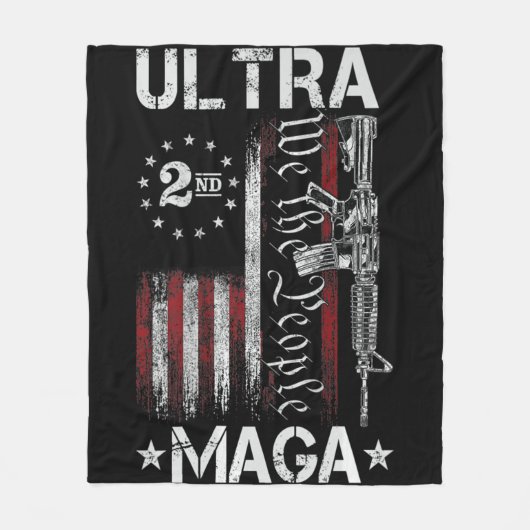 Ultra MAGA Pistool AR - Quote Patriottic American Fleece Deken (Voorkant)
