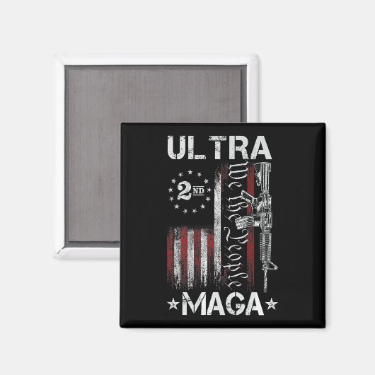 Ultra MAGA Pistool AR - Quote Patriottic American  Magneet (Voorkant / Achterkant)