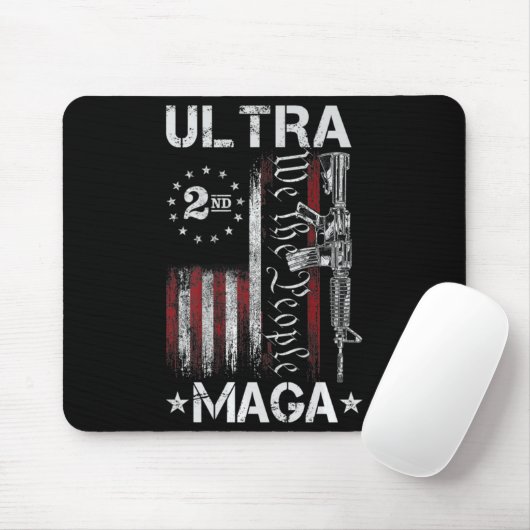 Ultra MAGA Pistool AR - Quote Patriottic American  Muismat (Met muis)