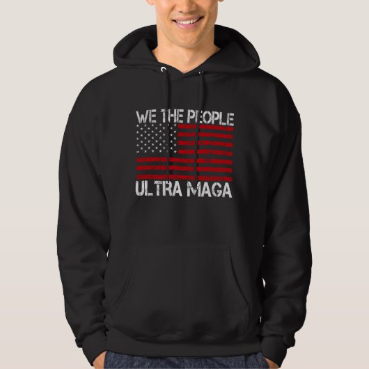 Ultra Maga Pro Trump 2024 Grappige Republikein Hoodie (Voorkant)