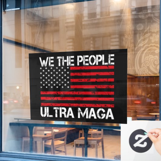 Ultra Maga Pro Trump 2024 Grappige Republikein Raamsticker (Cafe Raam)