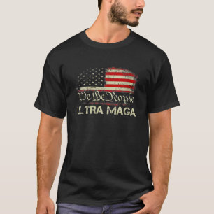 Ultra Maga Proud Anti Biden US Flag Pro Trump 2024 T-shirt