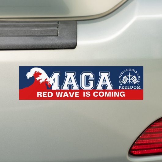 Ultra MAGA Red Wave komt uit 2022 2024 Bumpersticker (Op auto)